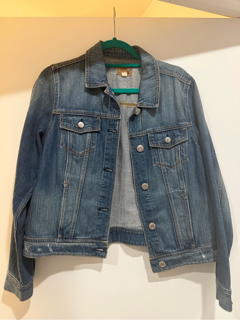 American Age Indigo Denim Jacket with Tan Patch